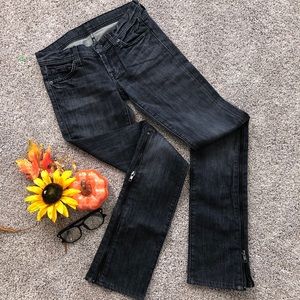 🎱7 For all Mankind Black vintage zipper sli…